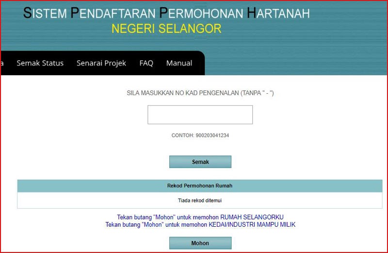 Rumah Selangorku Daftar Online - Lock Down e