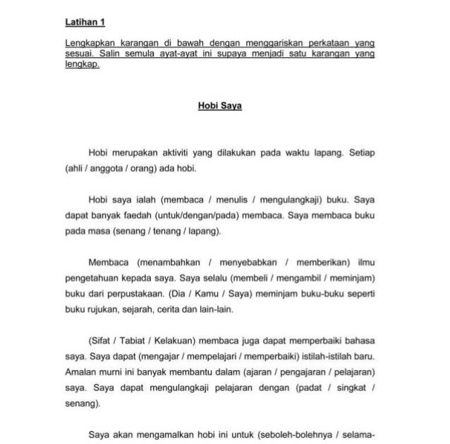 Contoh Karangan Bahasa Melayu Tahun 5 - Fontoh