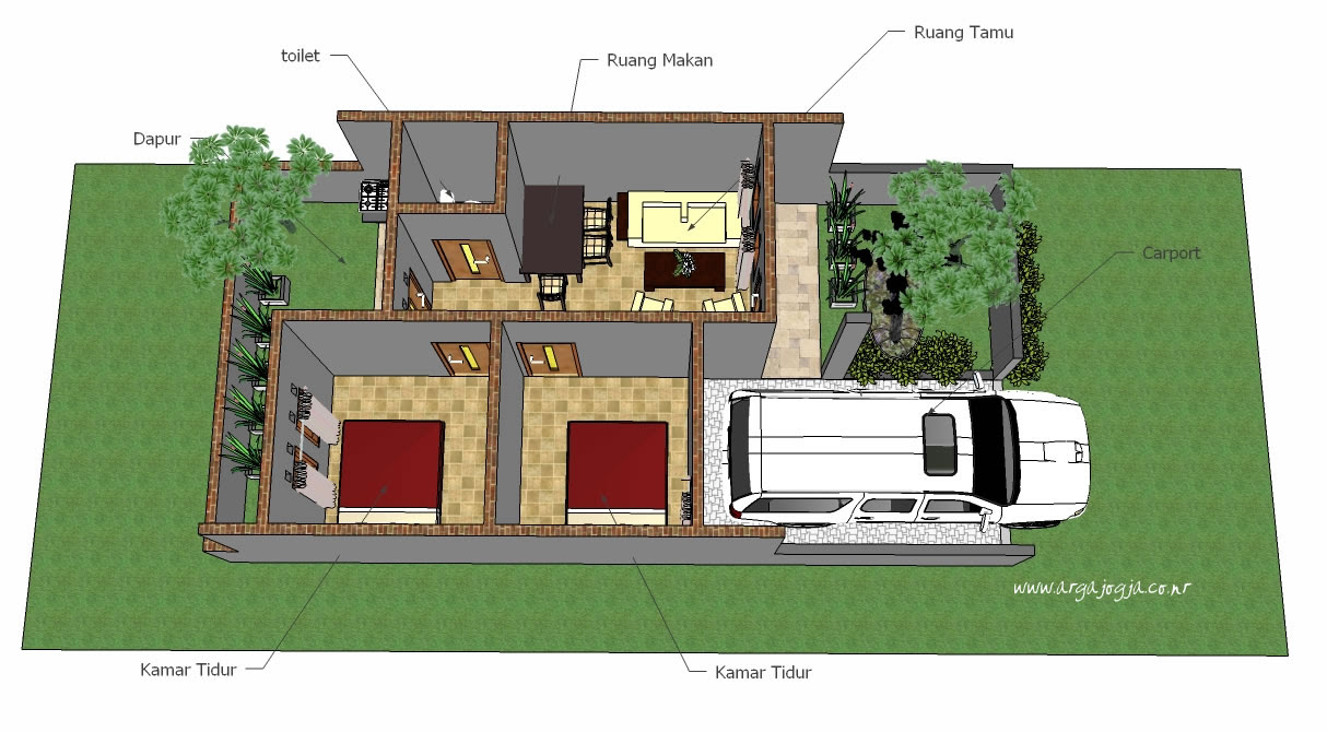 Denahose Desain Download Denah Rumah 2 Lantai Sketchup