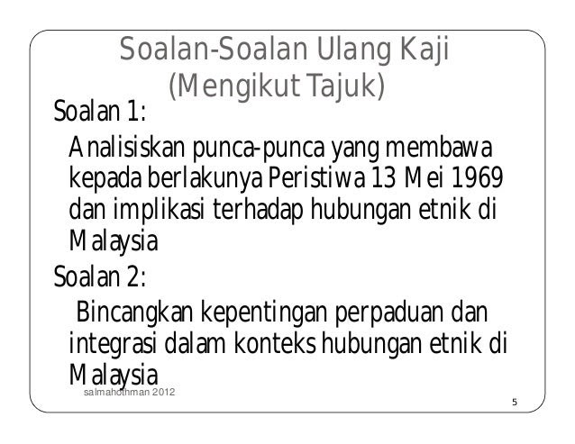 Contoh Soalan Hubungan Etnik Bab 3 - Janda Bunga