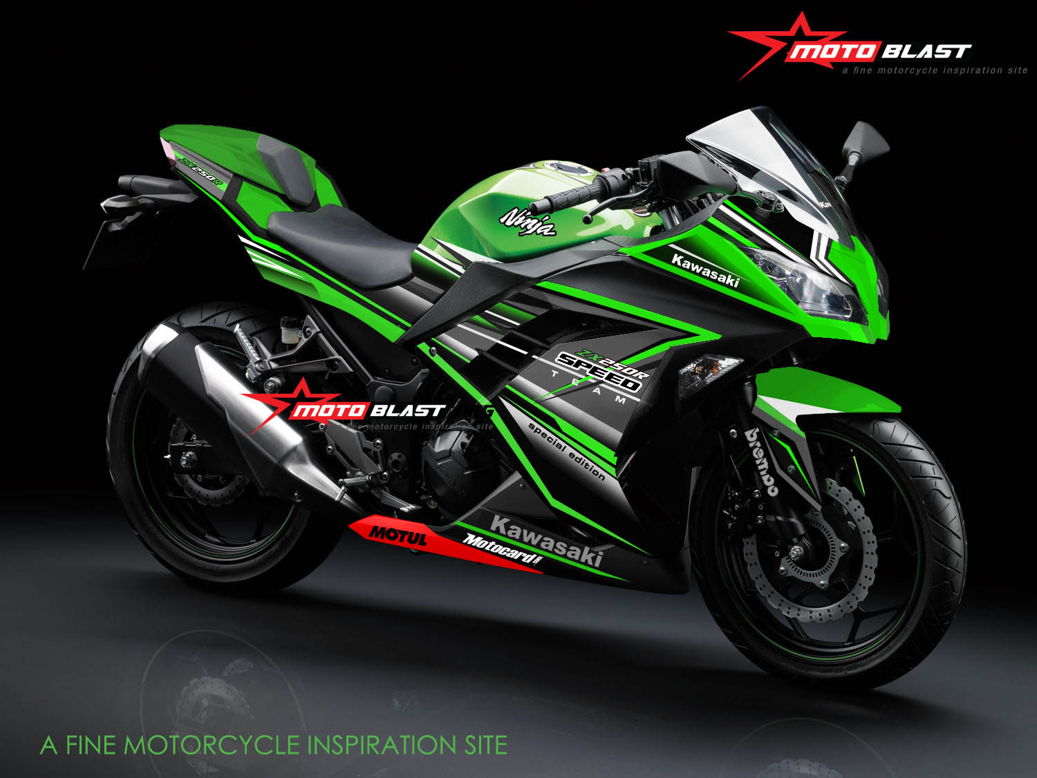 Foto Cutting  Sticker  Kawasaki Ninja  250 Fi Hijau  Modif 