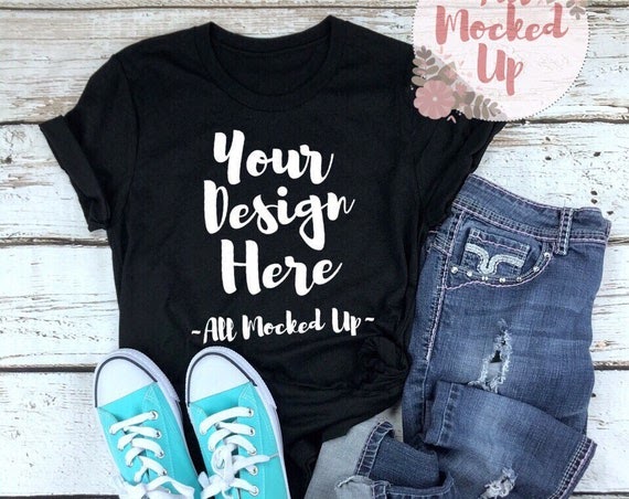 Download Free Bella Canvas Unisex 3413 Black Triblend T-Shirt Mock ...