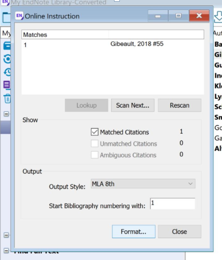 Step 4: format the paper in the citation style of your choice and click format.