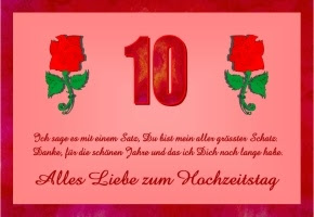 Der passende glückwunsch zum 20. Grusskarten Zum Hochzeitstag