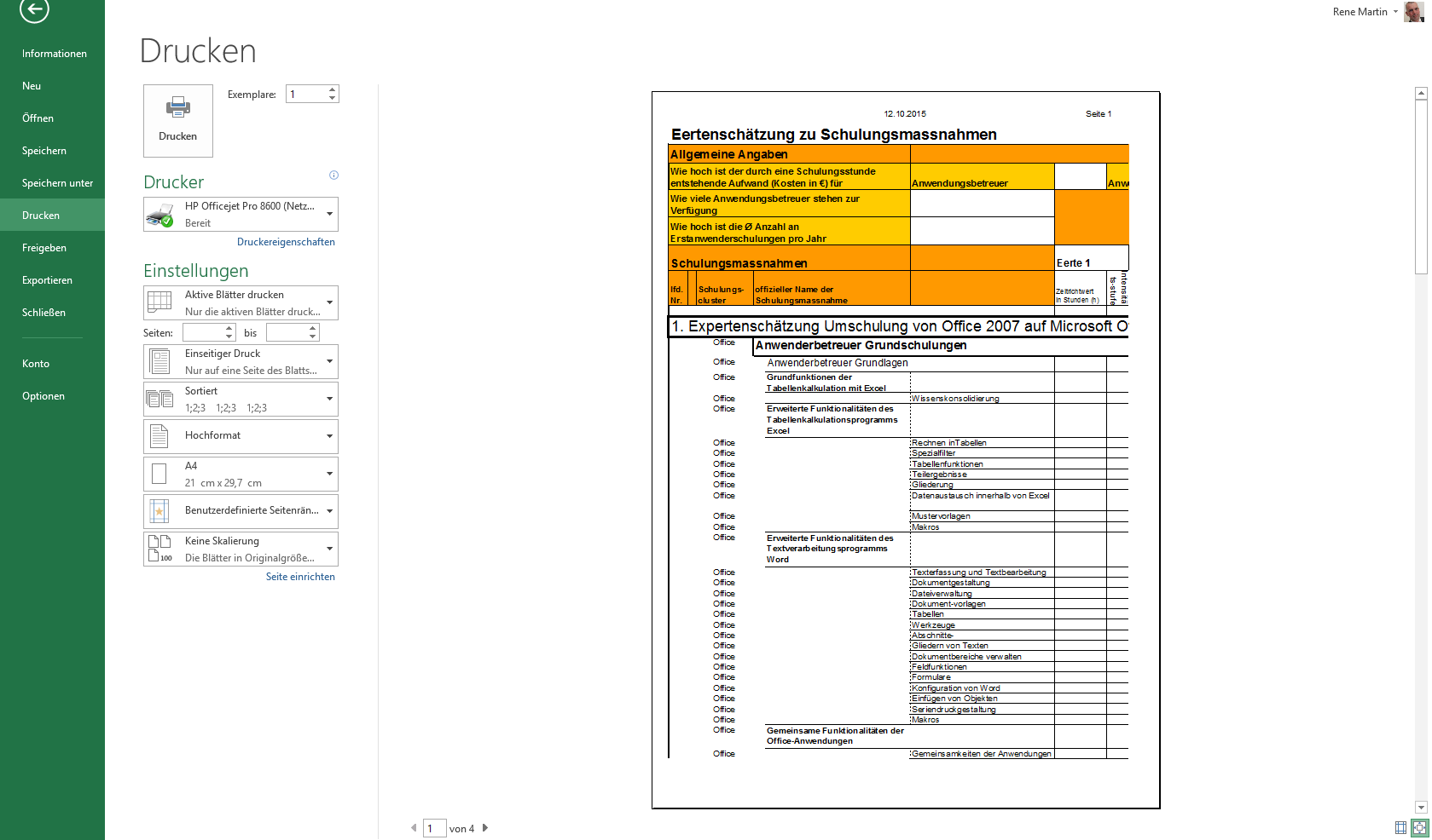 Denn lassen sie excel einfach mit den grundeinstellungen die simpelste methode ist die verwendung der funktion blatt auf eine seite drucken, die bei großen tabellen wird damit der ausdruck aber wahrscheinlich zu klein ausfallen. Seitenansicht Excel Nervt