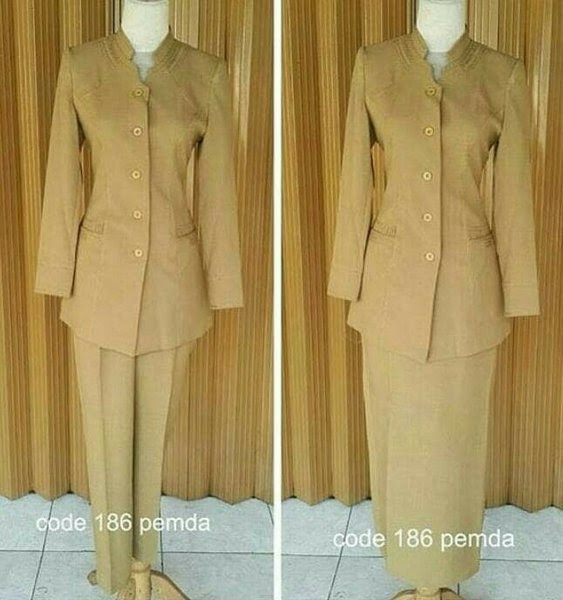 Ide 46 Model Baju Dinas Coklat  Wanita