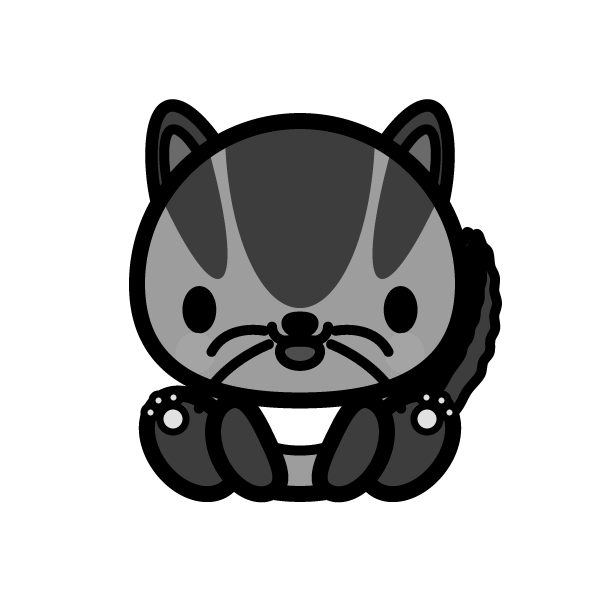 モノクロでかわいいリスの無料イラスト 商用フリー オイデ43