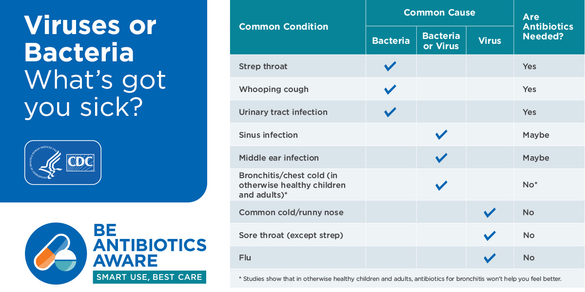 Virus or Bacteria Chart