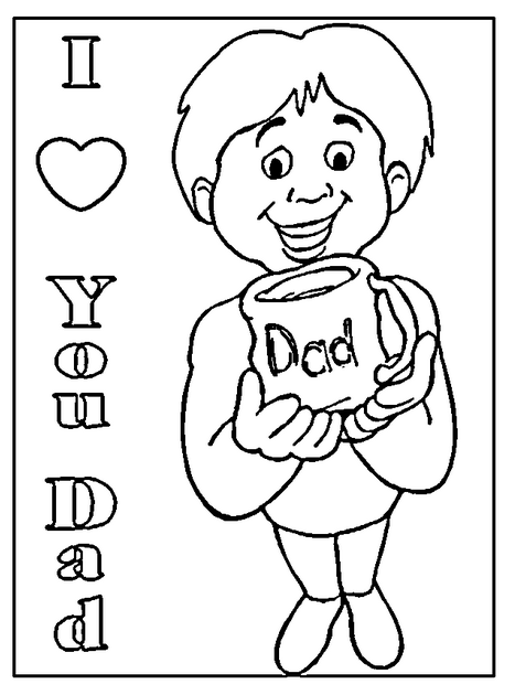 Color your favorite words that best describe your dad. I Love You Dad Coloring Page Coloring Page Book