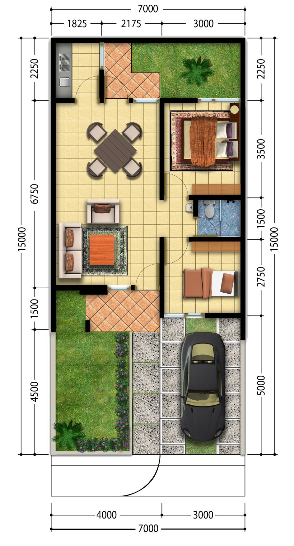 Desain Dan Denah Rumah Minimalis Type 54 Wallpaper Dinding