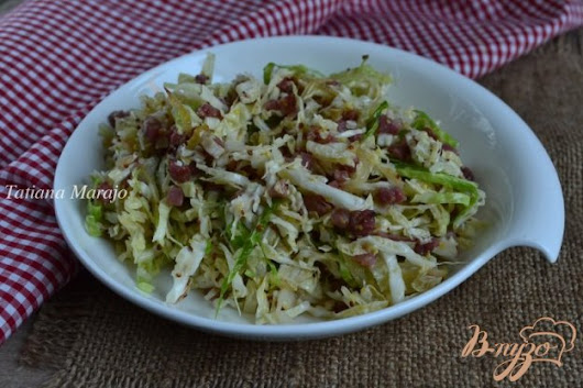 Салат из савойской капусты с ветчиной - пошаговый рецепт с фото