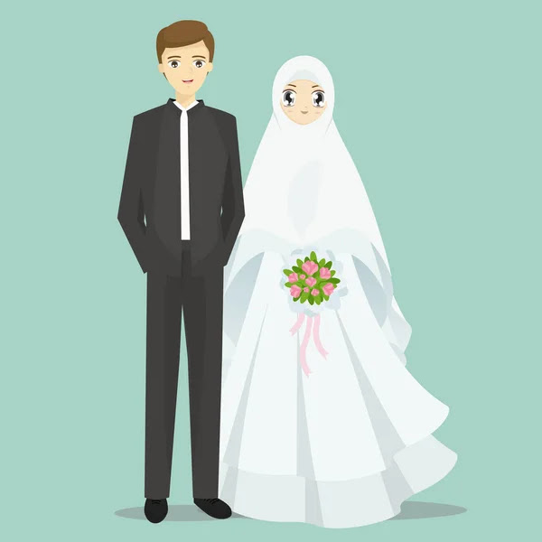 57 Gambar Kartun  Muslimah Nikah  Romantis Koleksi Baru 