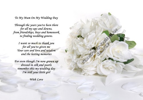 How to make a wedding advent calendar! A4 Wedding Day Thank You Gift Roses Mother Of The Bride Poem