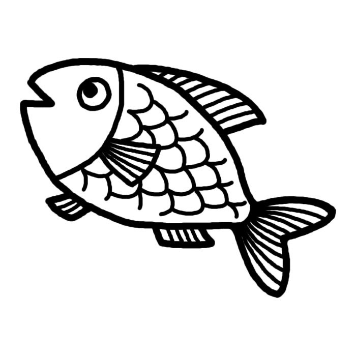 最高のイラスト画像 Hd限定魚 イラスト 白黒