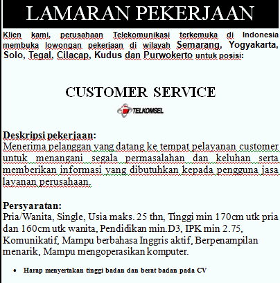 Contoh Iklan Lowongan Kerja Dan Surat Lamaran Kerja Dalam ...