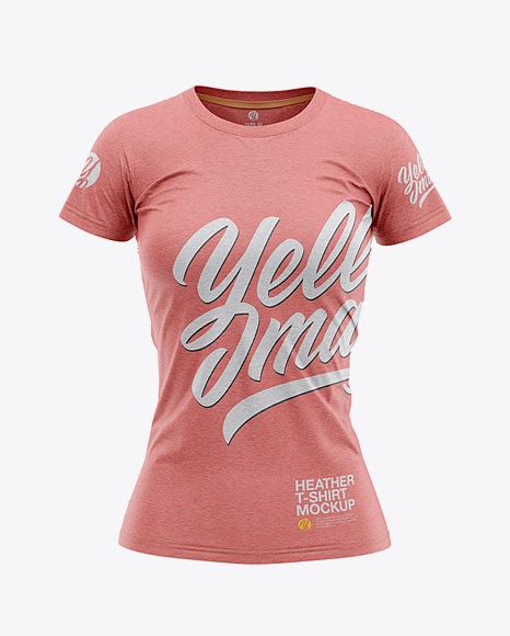 Download Free Women's Heather Slim-Fit T-Shirt Mockup - Front View ...