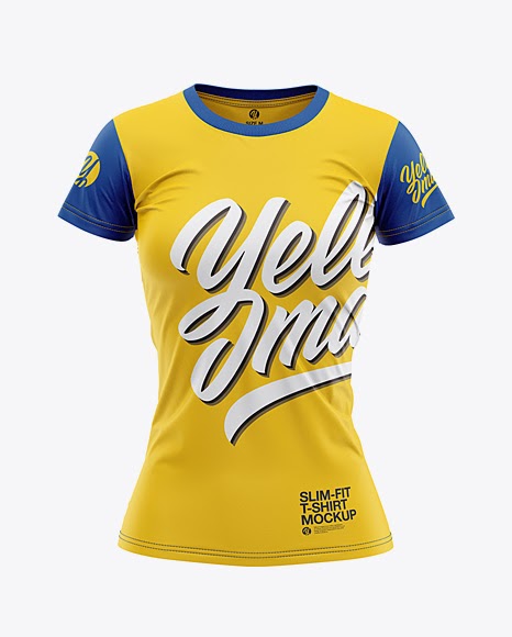 Download Free Women's Slim-Fit T-Shirt Mockup - Front View (PSD ...