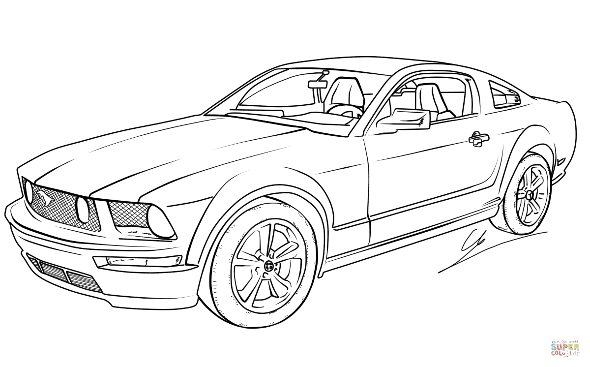 2020 ford mustang ecoboost convertible high performance package 4k 8k. Ford Mustang Gt Coloring Page Free Printable Coloring Pages