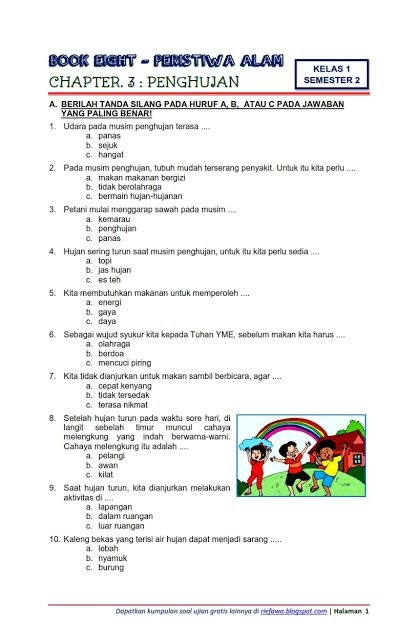 Soal Bahasa Indonesia Tk B Semester 2 - Guru Paud