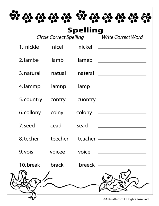 Kids will have fun learning language arts with these fun, free printable resources. Spring Language Arts Worksheets Animal Jr