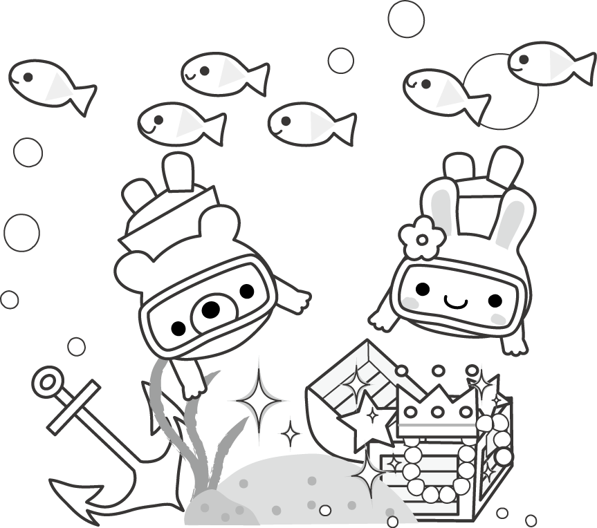 かわいいディズニー画像 50 素晴らしい海 イラスト 白黒