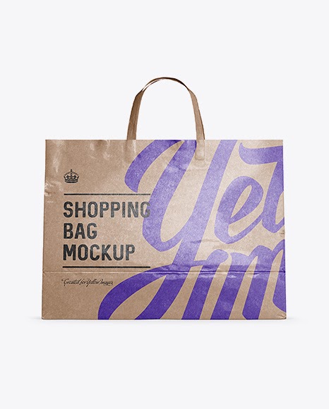 Download Glossy Kraft Paper Shopping Bag Mockup - Front View | Free ...