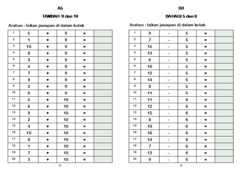 Soalan Latihan Matematik Tahun 1 Sjkc - Persoalan p