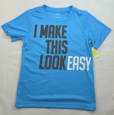 Cheapest Carters Boys Kids T shirt 5 Playwear I Make This Look Easy tee Blue NEW NWT Online