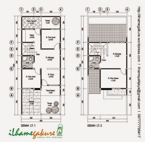 Desain rumah minimalis 2 lantai ukuran 7x12
