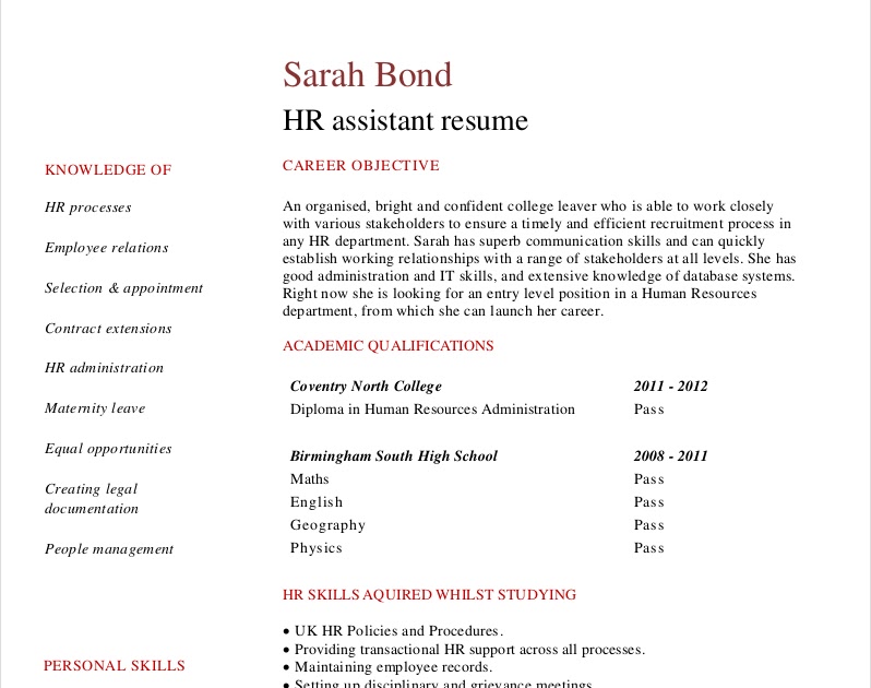 Cv For Hrm Graduates - Amazing Human Resources Resume ...