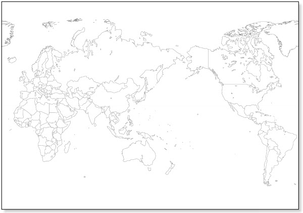 Badalii 世界地図 白地図 緯線 経線