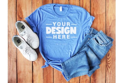 True Royal Heather Bella Canvas 3001 Mockup PSD Mockup Template - Download our free mockups ...