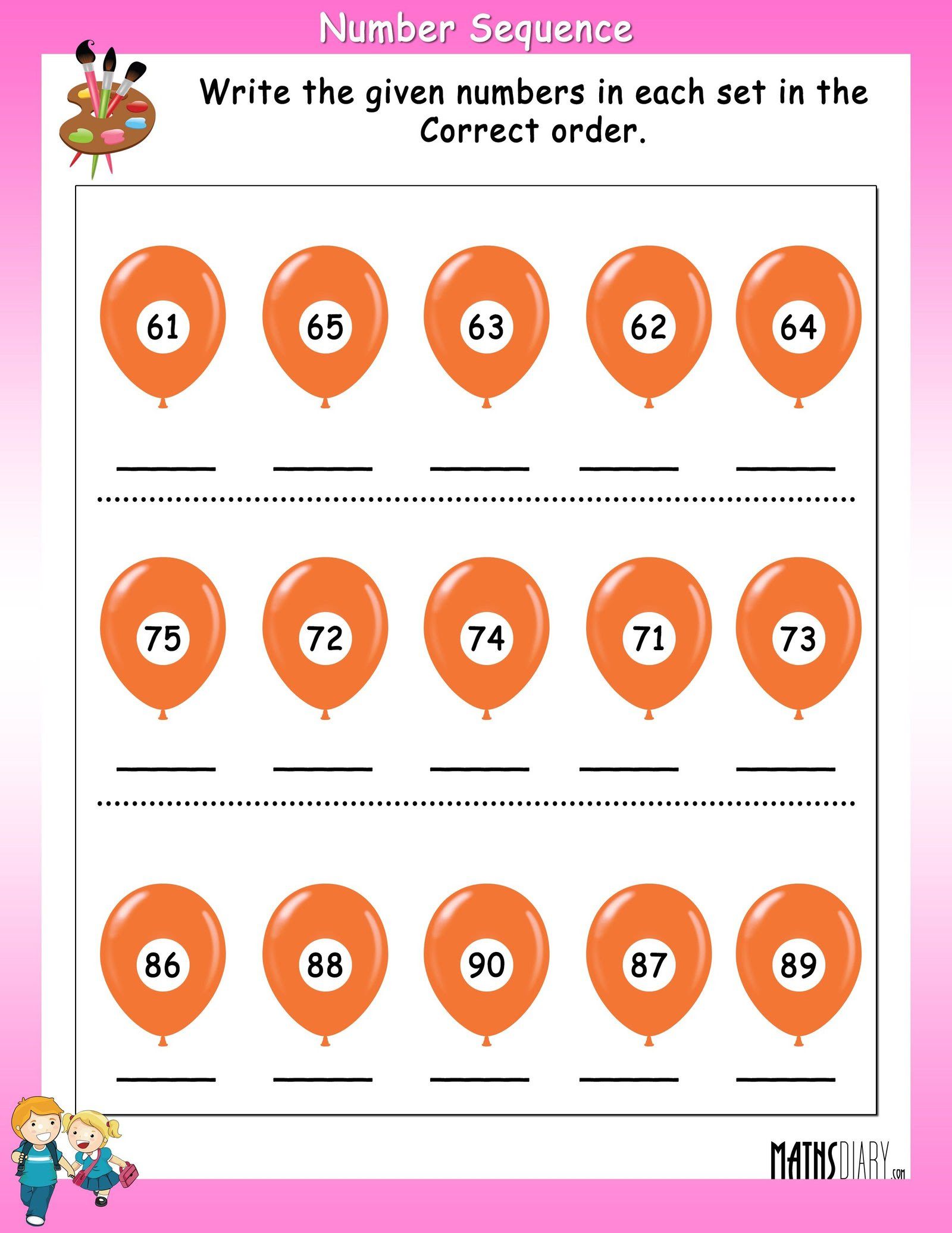 sequencing of numbers worksheet preschool worksheet gallery