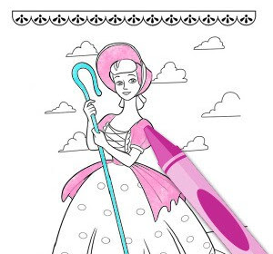 Disney Toy Story Bo Peep Coloring Pages Toy story coloring page forky
outline