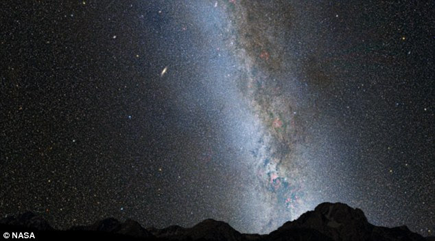 Starting off as a tiny speck in the distance, the galaxy known as Andromeda (left of the picture) looks harmless at first