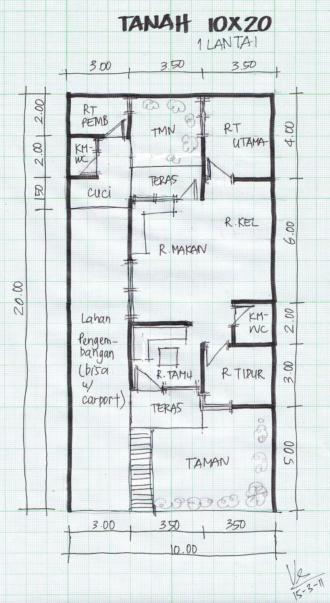 Baru 40 Desain Rumah Minimalis Ukuran Tanah 6x15