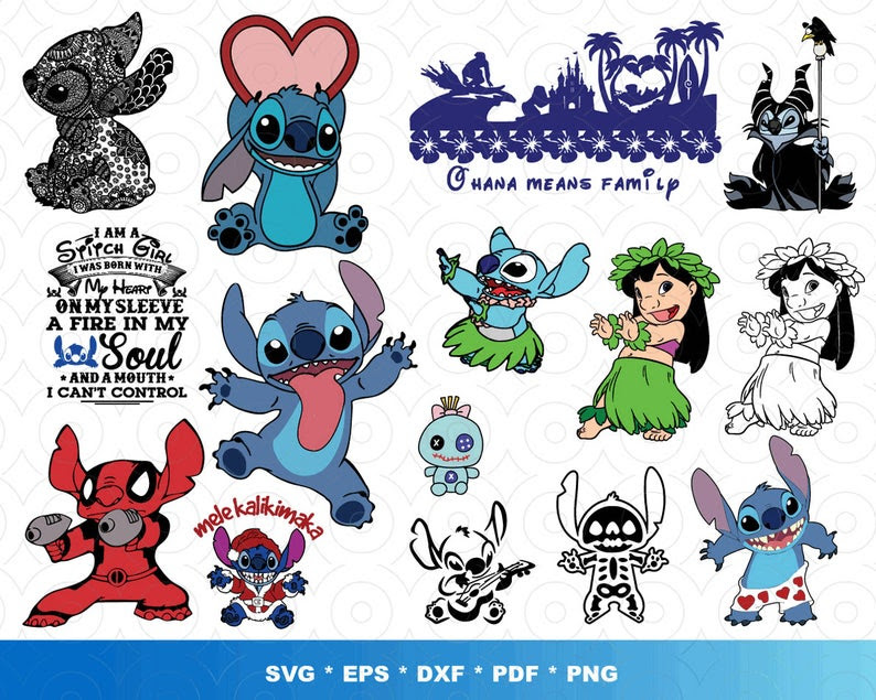 Download 200 Lilo Stitch Svg Bundle Files For Cricut Svg Png Dxf Eps J Bestzeta