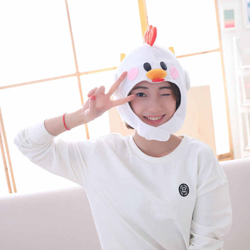 Kawaii Ayam Cosplay Topi Lucu Hewan  Gambar Kartun  Putih