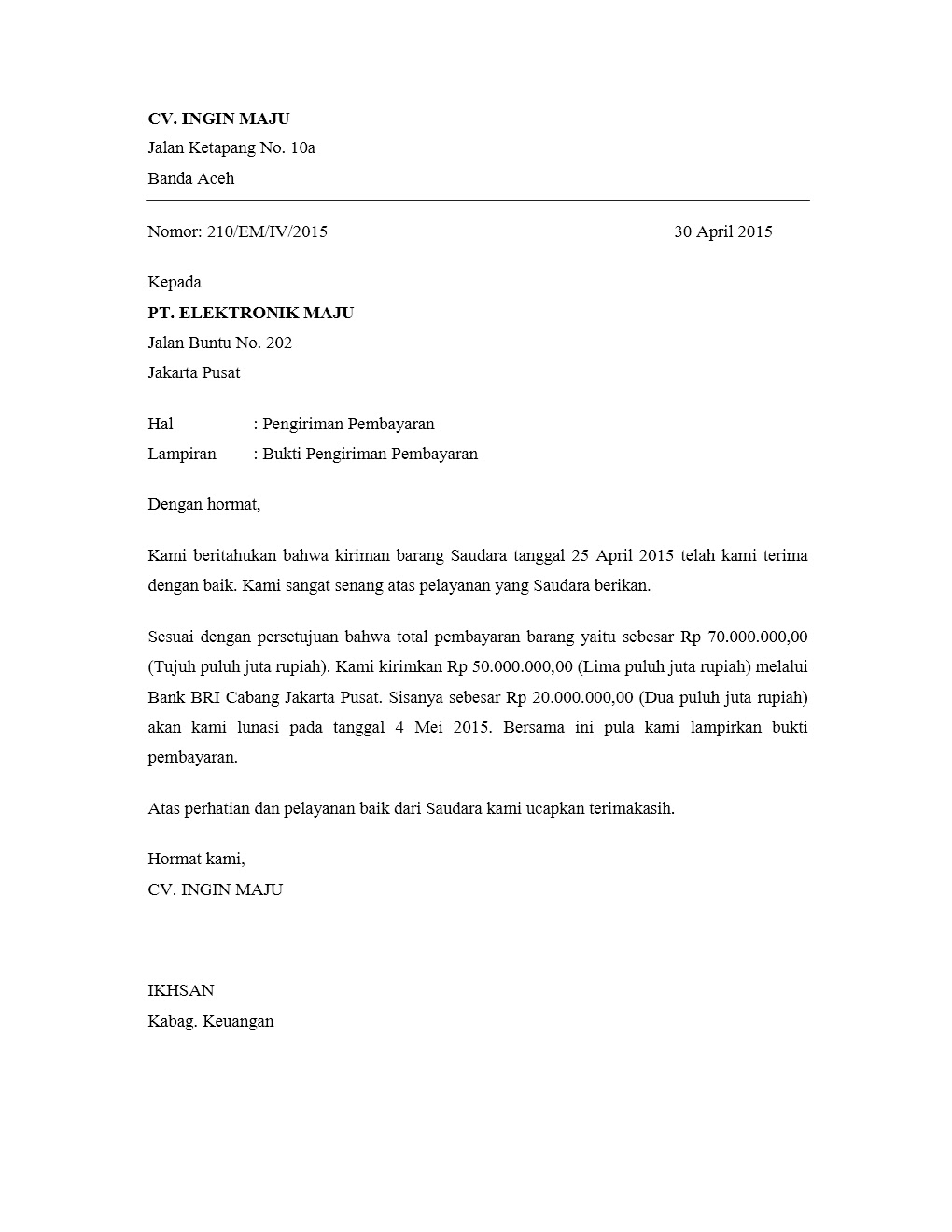 Contoh Surat Resmi Niaga Dan Pribadi - Surat Box