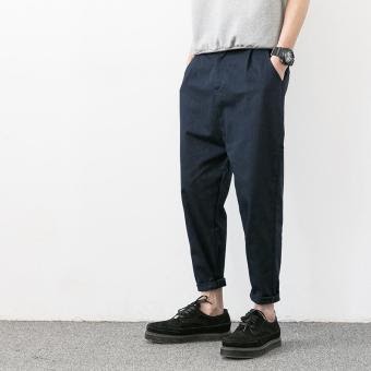  Harga  Jalan warna  solid musim semi kaki celana  Biru tua 