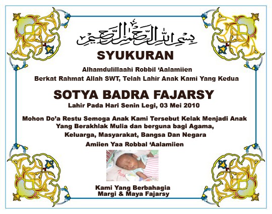 Contoh Surat Undangan Tasyakuran Dan Marhaban Bayi ~ Harga 