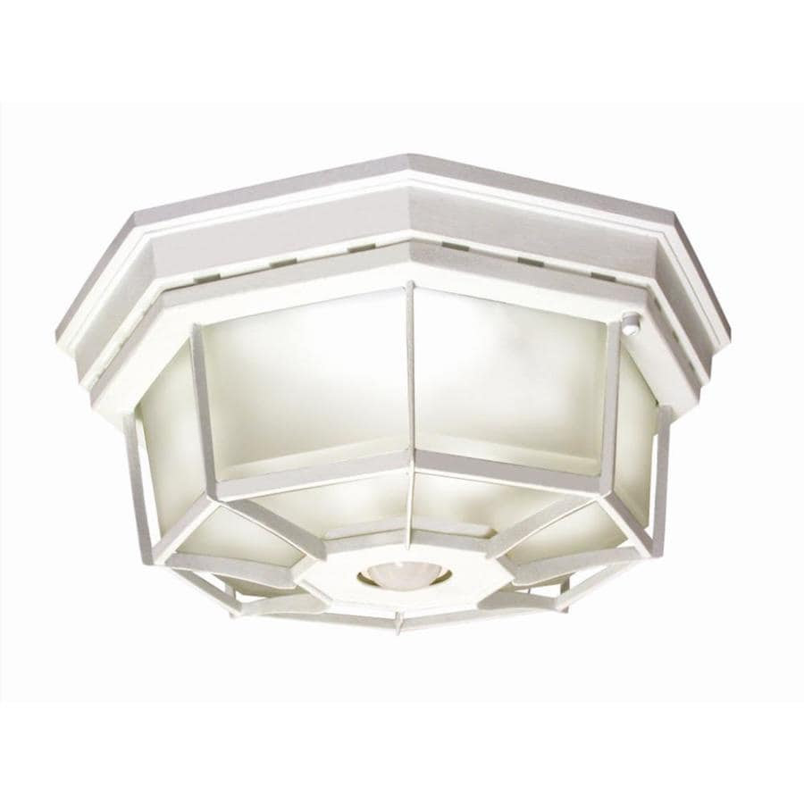 Since most outdoor motion sensor lighting is installed in place of a current porch light, you will need to begin the project by removing the old light. Secure Home 11 9 In W White Outdoor Flush Mount Light In The Outdoor Flush Mount Lights Department At Lowes Com