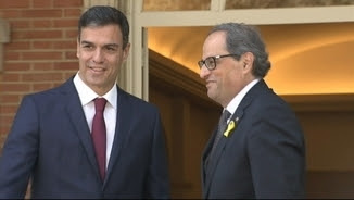 Pedro Sánchez i Quim Torra al palau de La Moncloa (EFE)