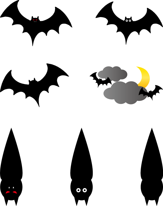 綺麗なハロウィン コウモリ イラスト 動物ゾーン