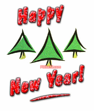 Happy New Year   Glitter Trees New Year 