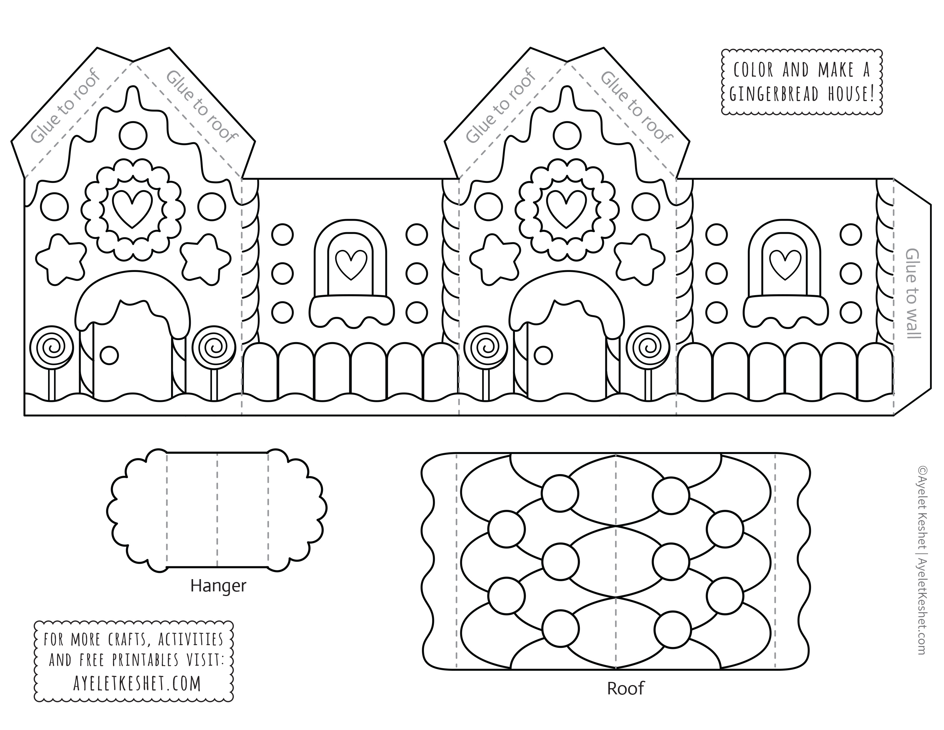 #unicorn coloring page thank you for watching. Printable Gingerbread House Template To Color Ayelet Keshet