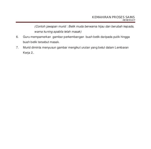 Contoh Soalan Pemerhatian Sains Tahun 4 - Kecemasan l