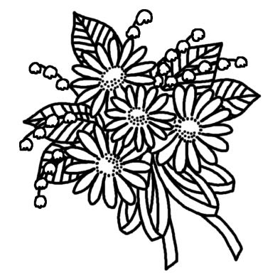 最高花束 イラスト 白黒 最高の動物画像