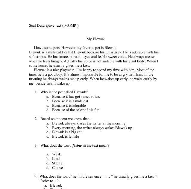 Contoh Soal Essay Bahasa Inggris Smp Dan Jawabannya - Hontoh