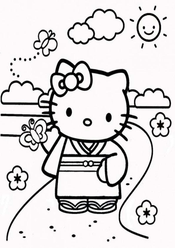 Hello kitty was born on november 1 in the suburbs of london and she lives there with her parents george and mary, and her twin sister, mimmy. Malvorlagen Hello Kitty 12 Malvorlagen Gratis